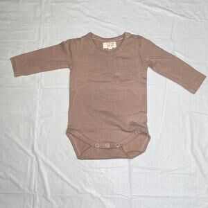 The Simple Folk Antique Rose Organic Cotton Long Sleeve Bodysuit Size 3-6 months